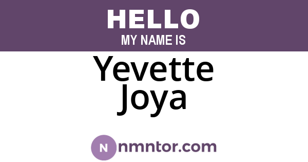 Yevette Joya
