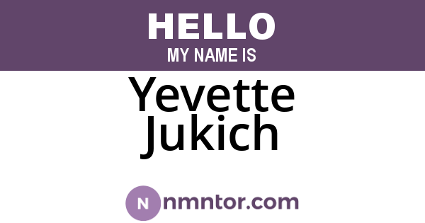 Yevette Jukich