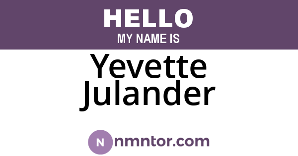 Yevette Julander