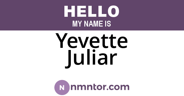 Yevette Juliar