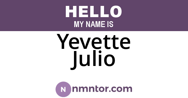 Yevette Julio