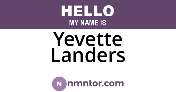 Yevette Landers