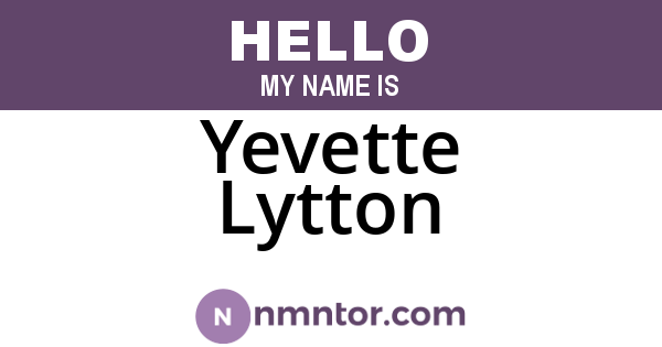 Yevette Lytton