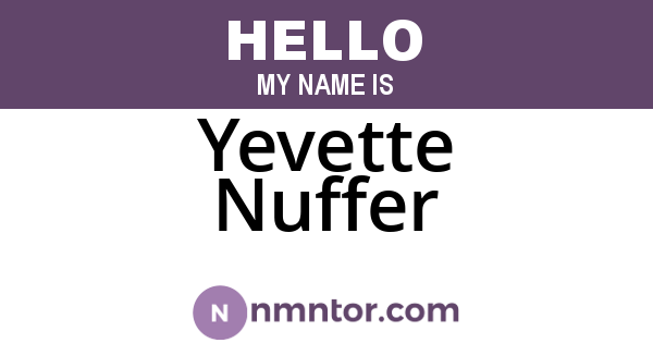 Yevette Nuffer
