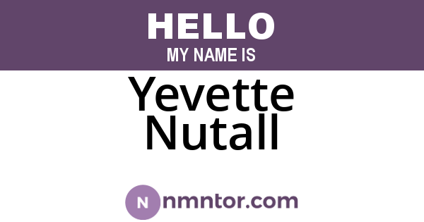 Yevette Nutall