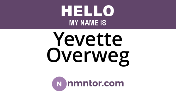 Yevette Overweg