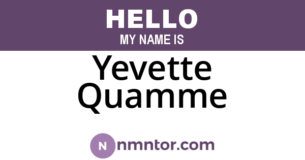 Yevette Quamme