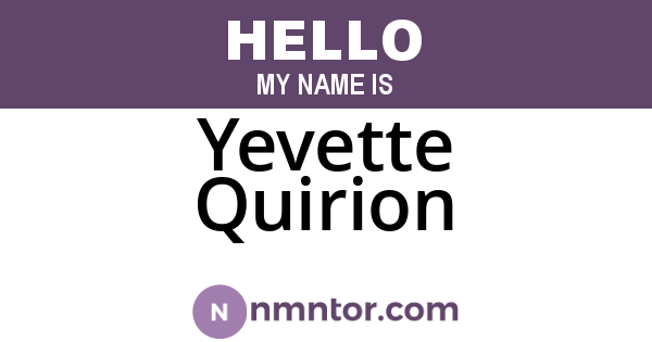 Yevette Quirion