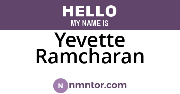 Yevette Ramcharan