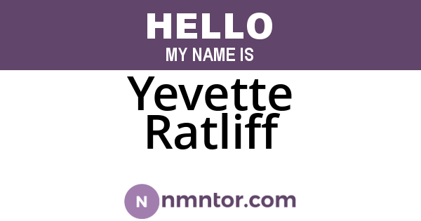 Yevette Ratliff