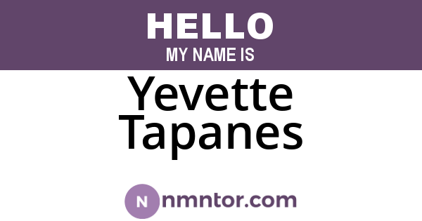 Yevette Tapanes