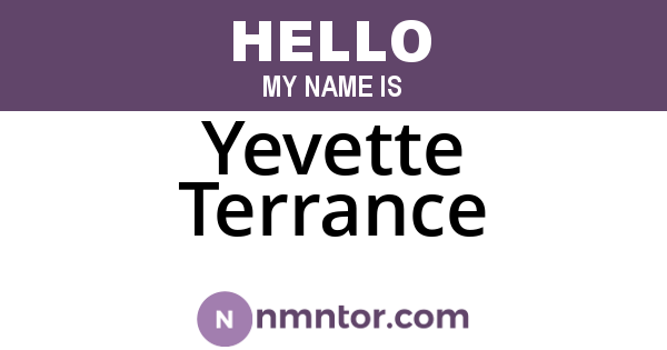 Yevette Terrance