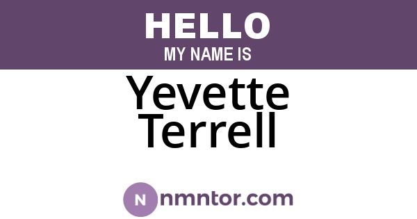 Yevette Terrell