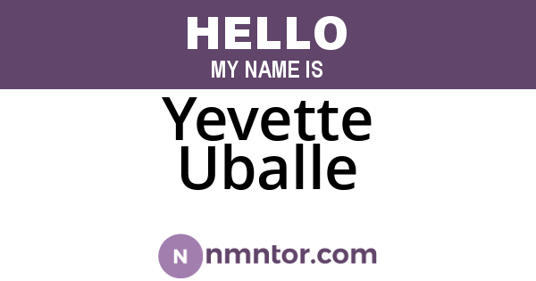 Yevette Uballe