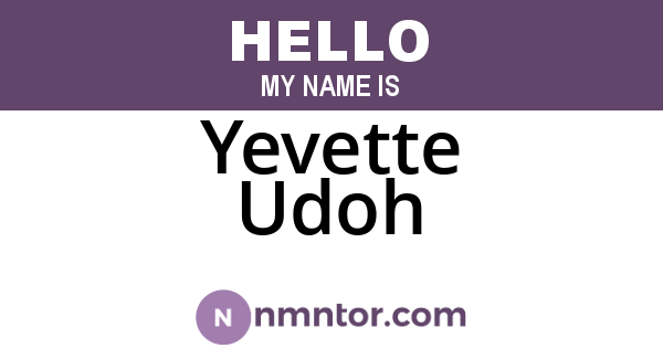 Yevette Udoh