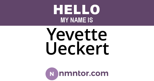 Yevette Ueckert