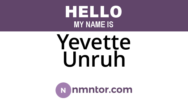 Yevette Unruh
