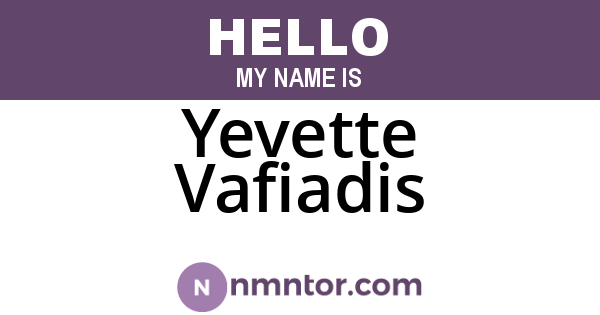 Yevette Vafiadis