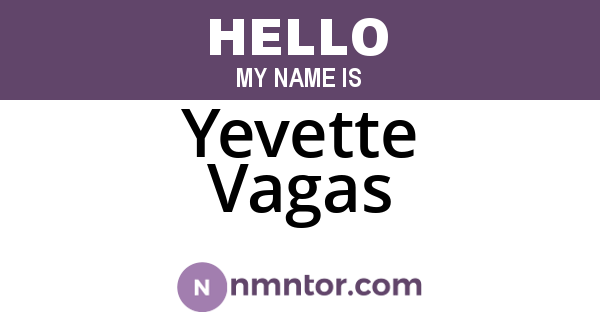 Yevette Vagas