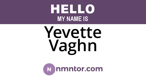 Yevette Vaghn
