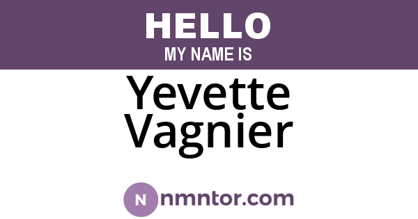 Yevette Vagnier