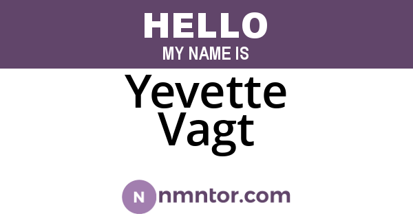 Yevette Vagt