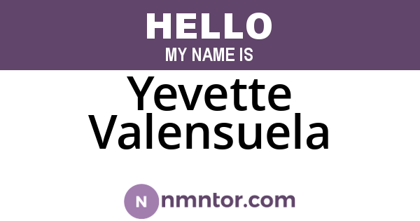 Yevette Valensuela