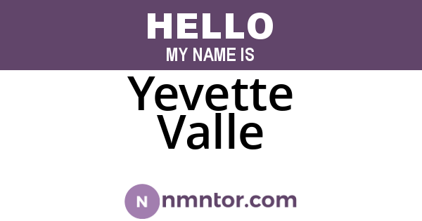Yevette Valle