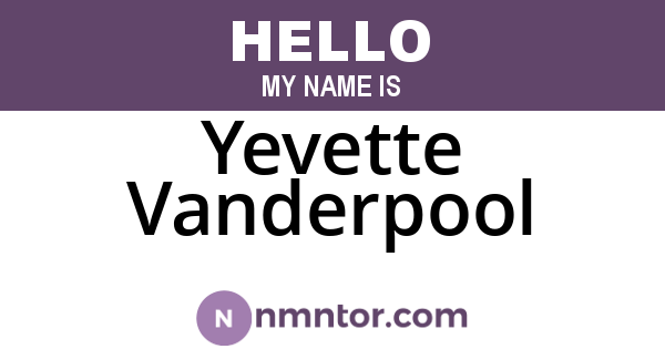 Yevette Vanderpool