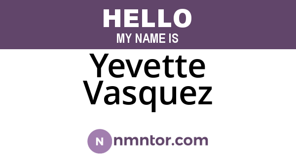 Yevette Vasquez