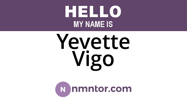 Yevette Vigo