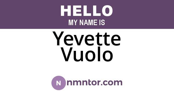 Yevette Vuolo