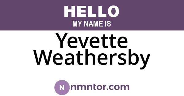 Yevette Weathersby
