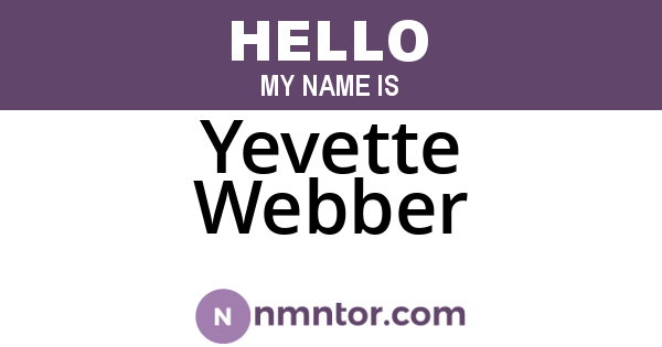 Yevette Webber