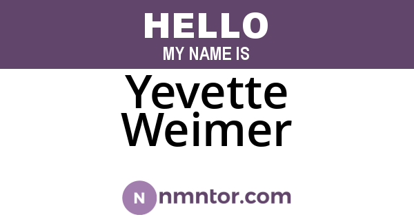 Yevette Weimer