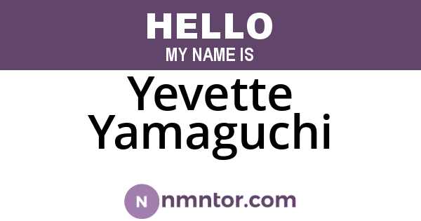 Yevette Yamaguchi