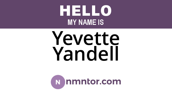 Yevette Yandell