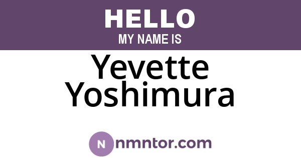 Yevette Yoshimura