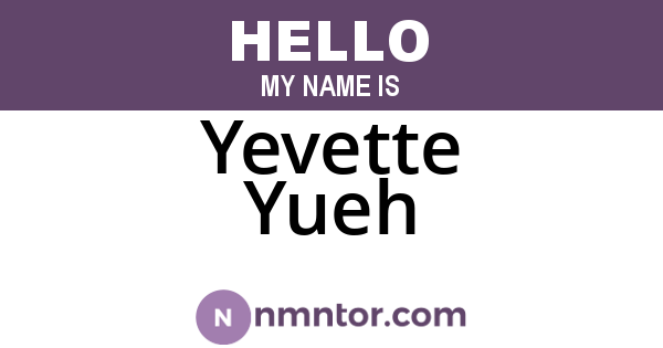 Yevette Yueh