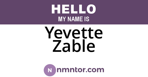 Yevette Zable