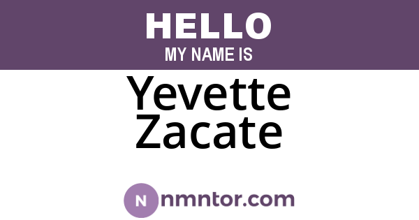 Yevette Zacate