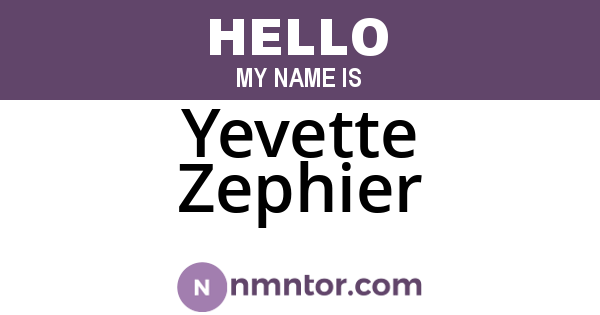Yevette Zephier