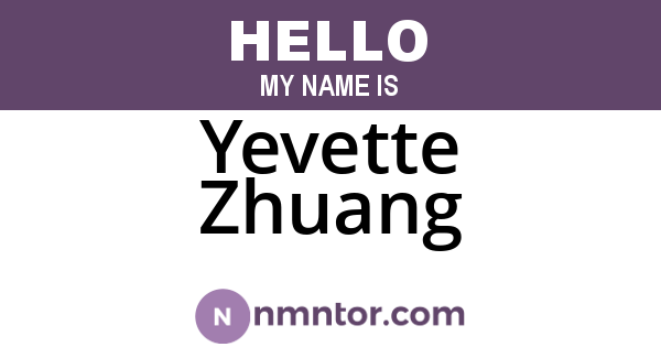 Yevette Zhuang