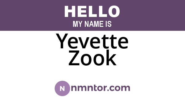 Yevette Zook