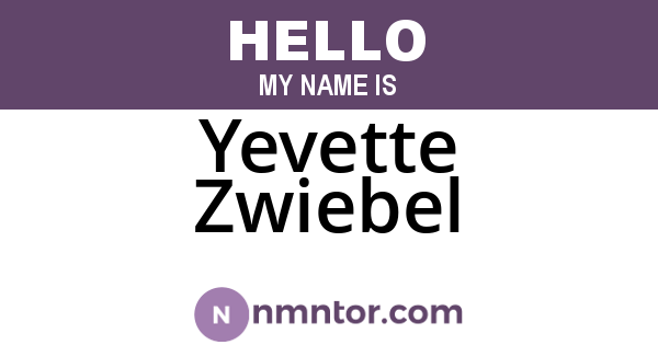 Yevette Zwiebel