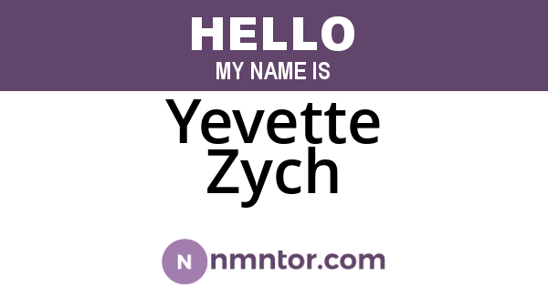 Yevette Zych