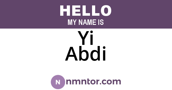 Yi Abdi