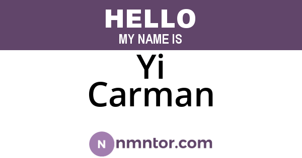 Yi Carman