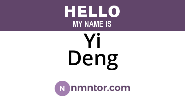 Yi Deng
