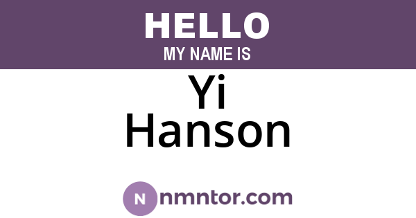 Yi Hanson